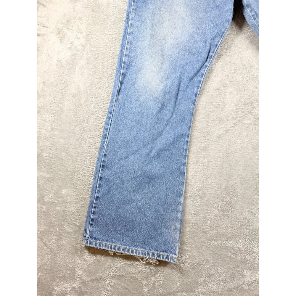 Vtg Levis 517 Boot Cut Jeans 38x30 Light Wash USA Made Distressed